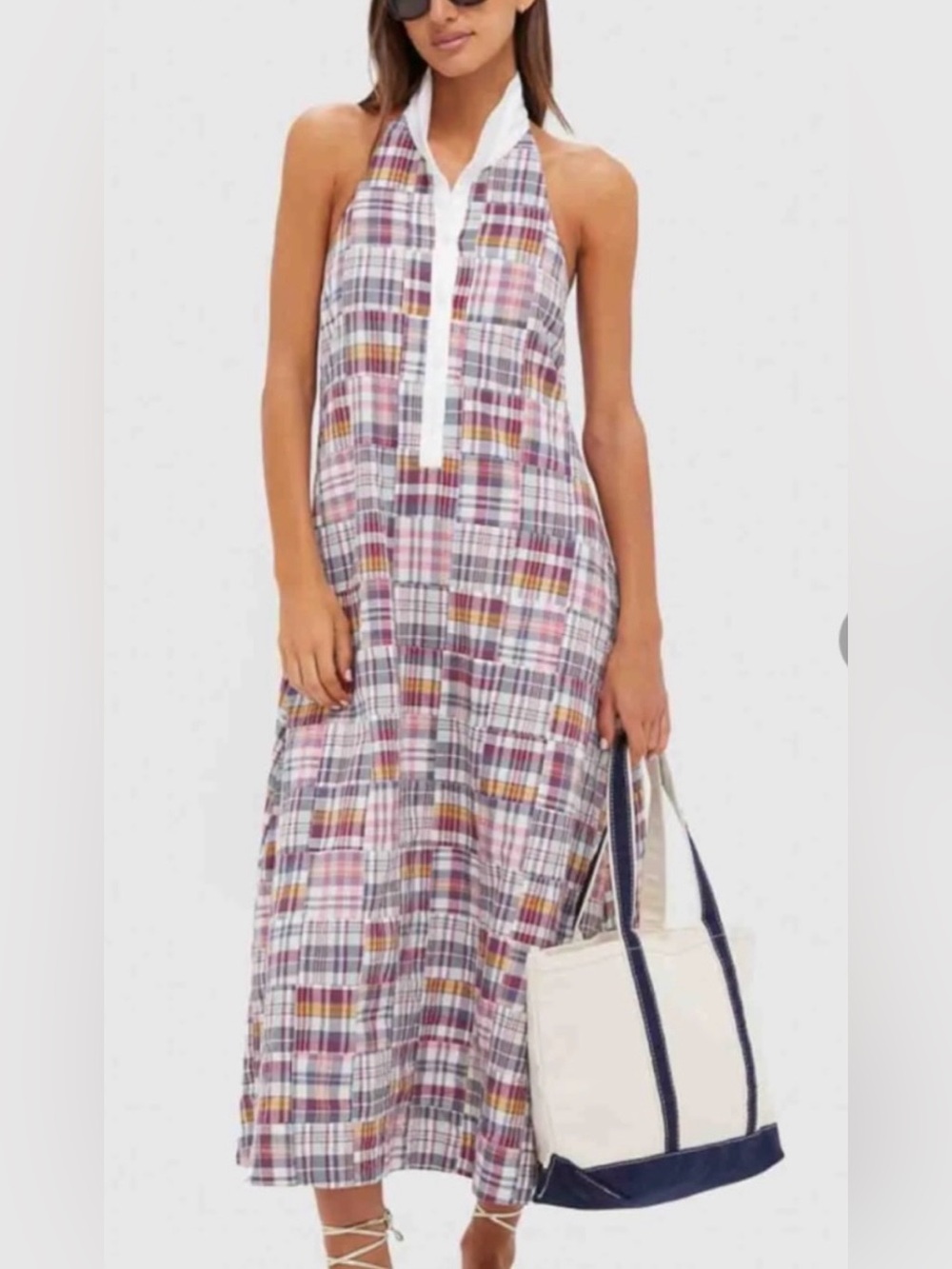 Tuckernuck Jagger Madras Halter Midi Dress XS